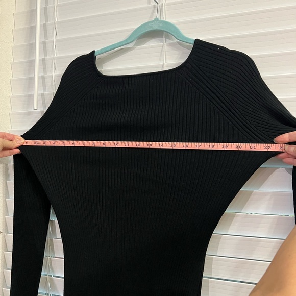 Abercrombie Hourglass Cutout Black Sweater Dress Stretchy Medium Tall - Picture 5 of 6